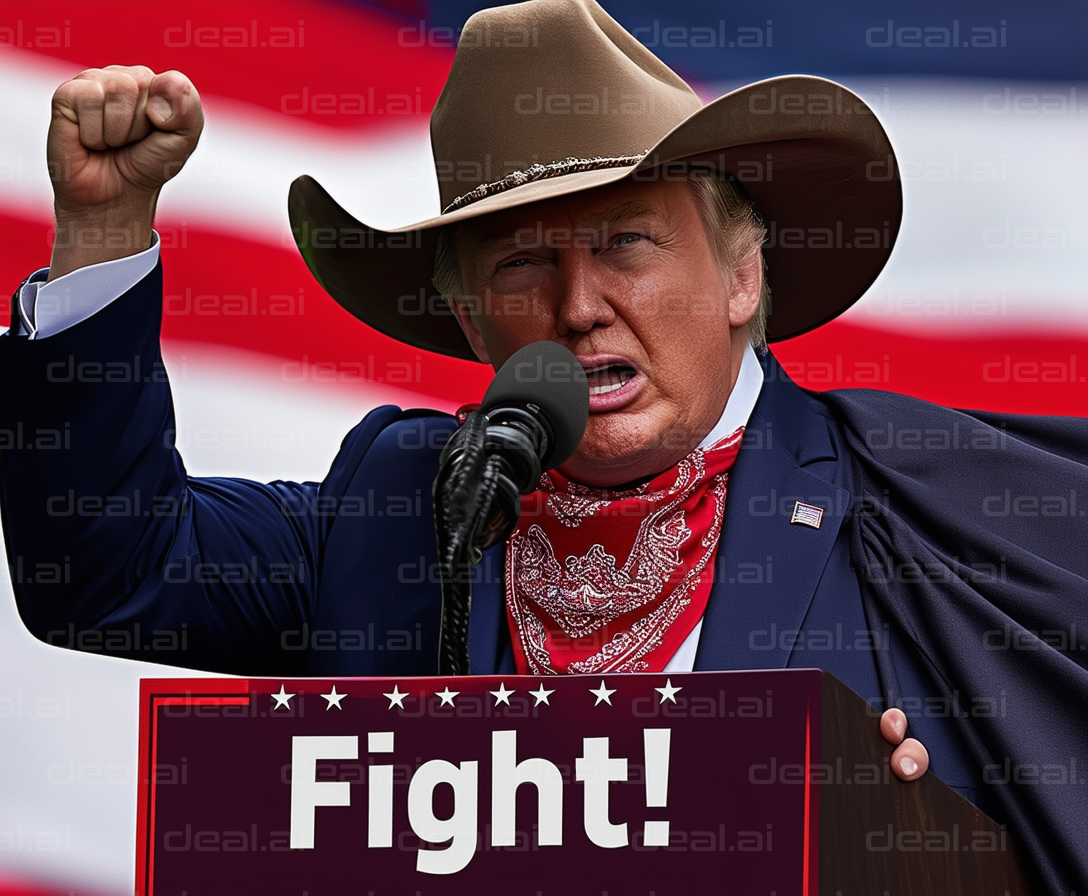 Rally Speech with Cowboy Hat