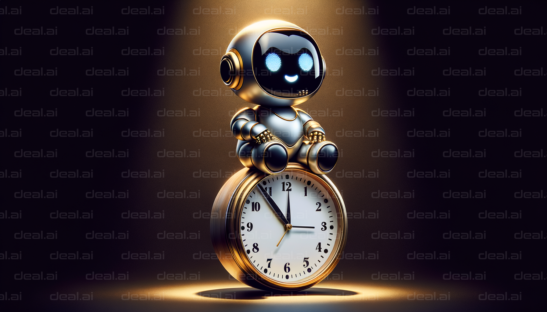 Robot Sitting on a Clock