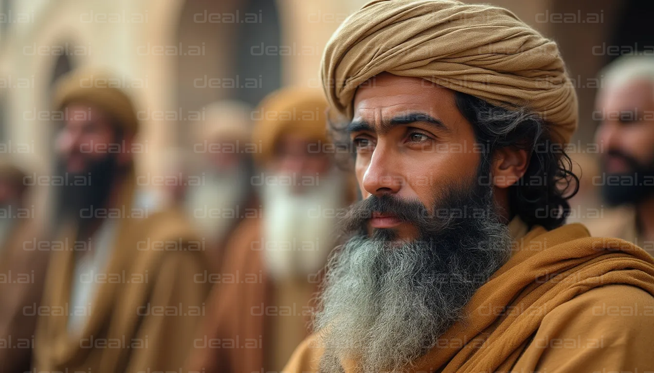 Pensive Man in Traditional Attire