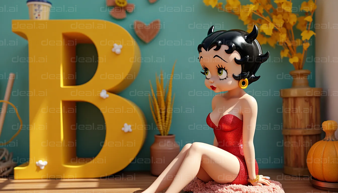 Cartoon Character with Big Yellow "B"