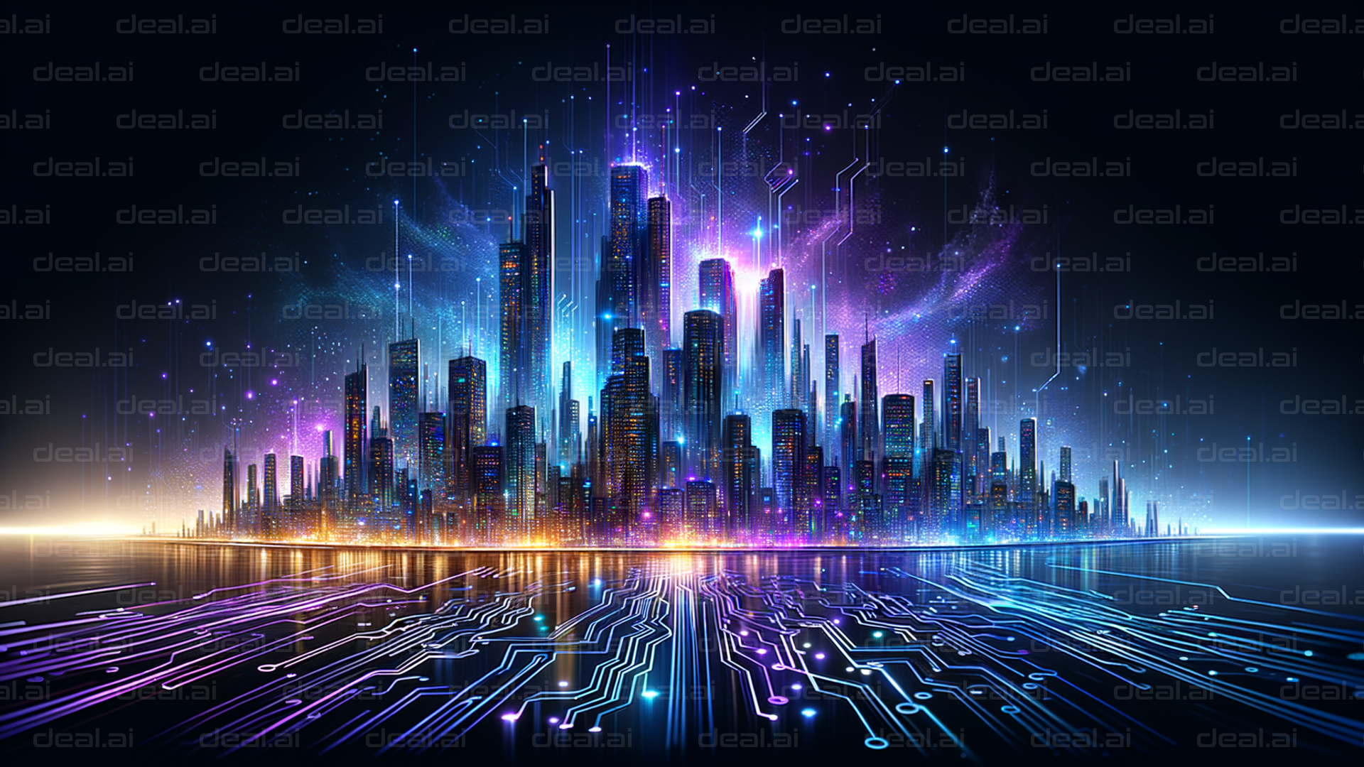 "Futuristic Digital Cityscape"