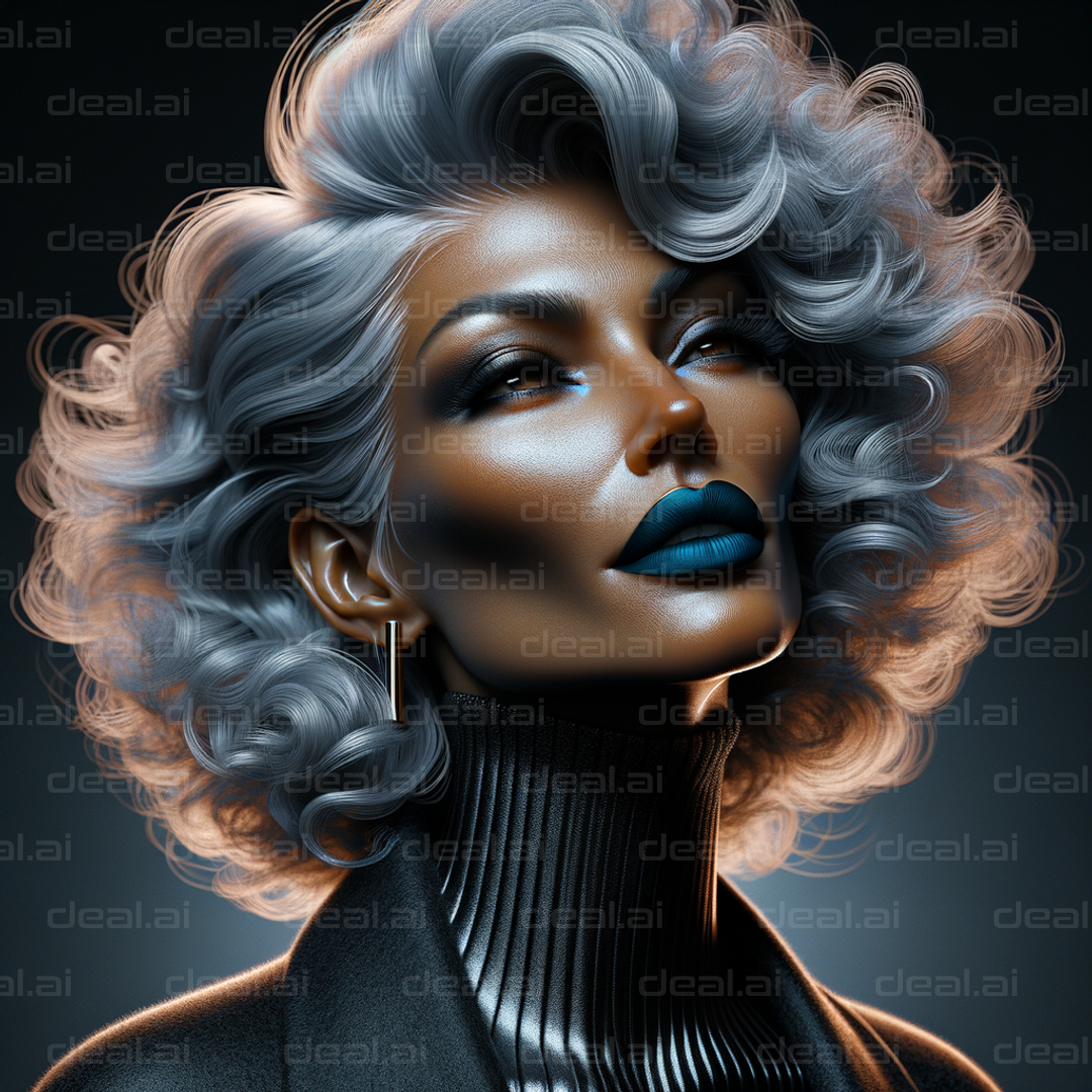 Elegant Woman with Silver Curls