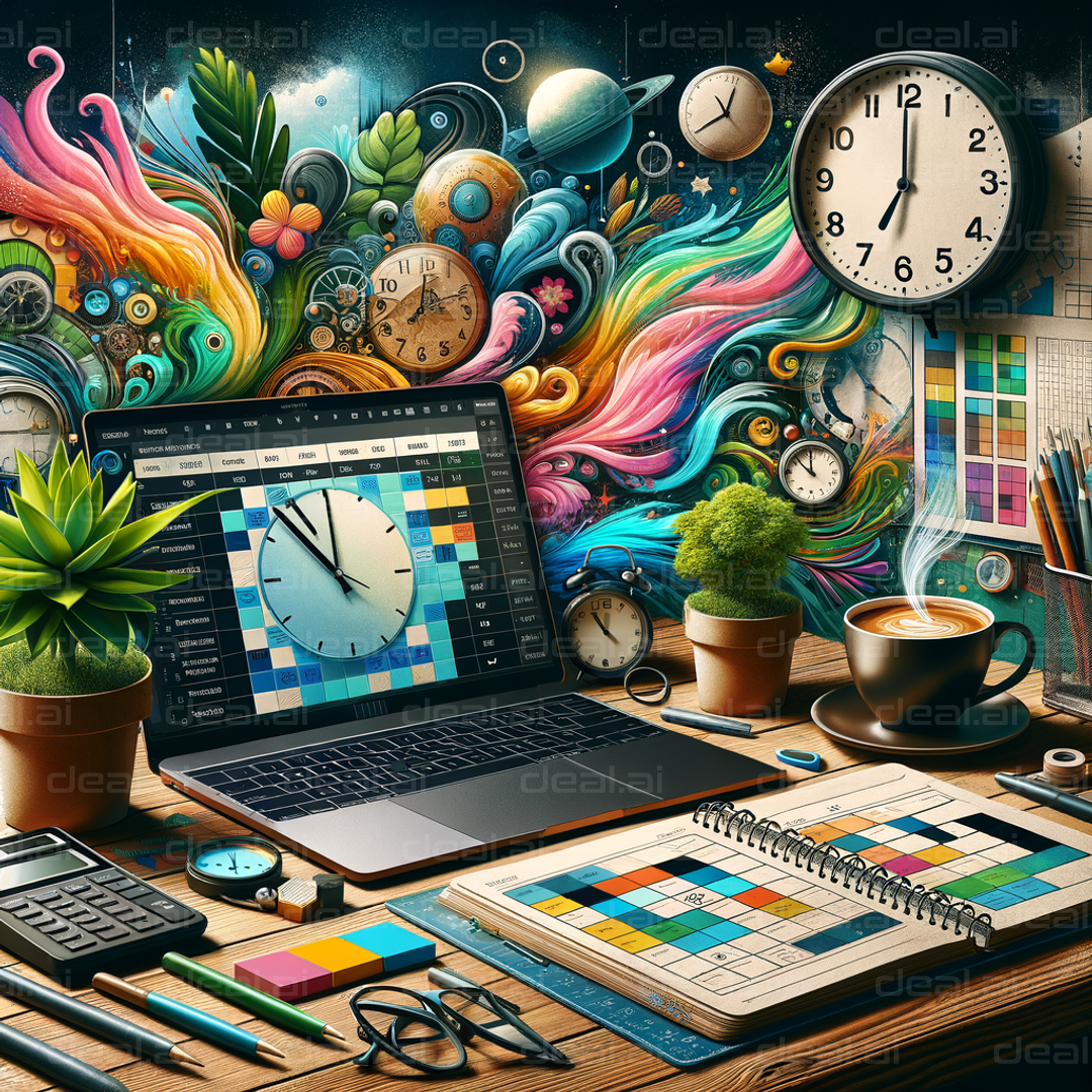 Colorful Time Management Workspace