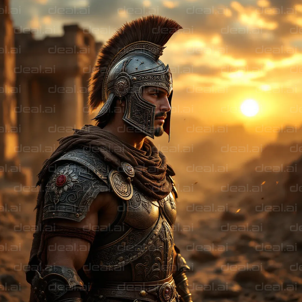 Warrior at Sunset's Edge