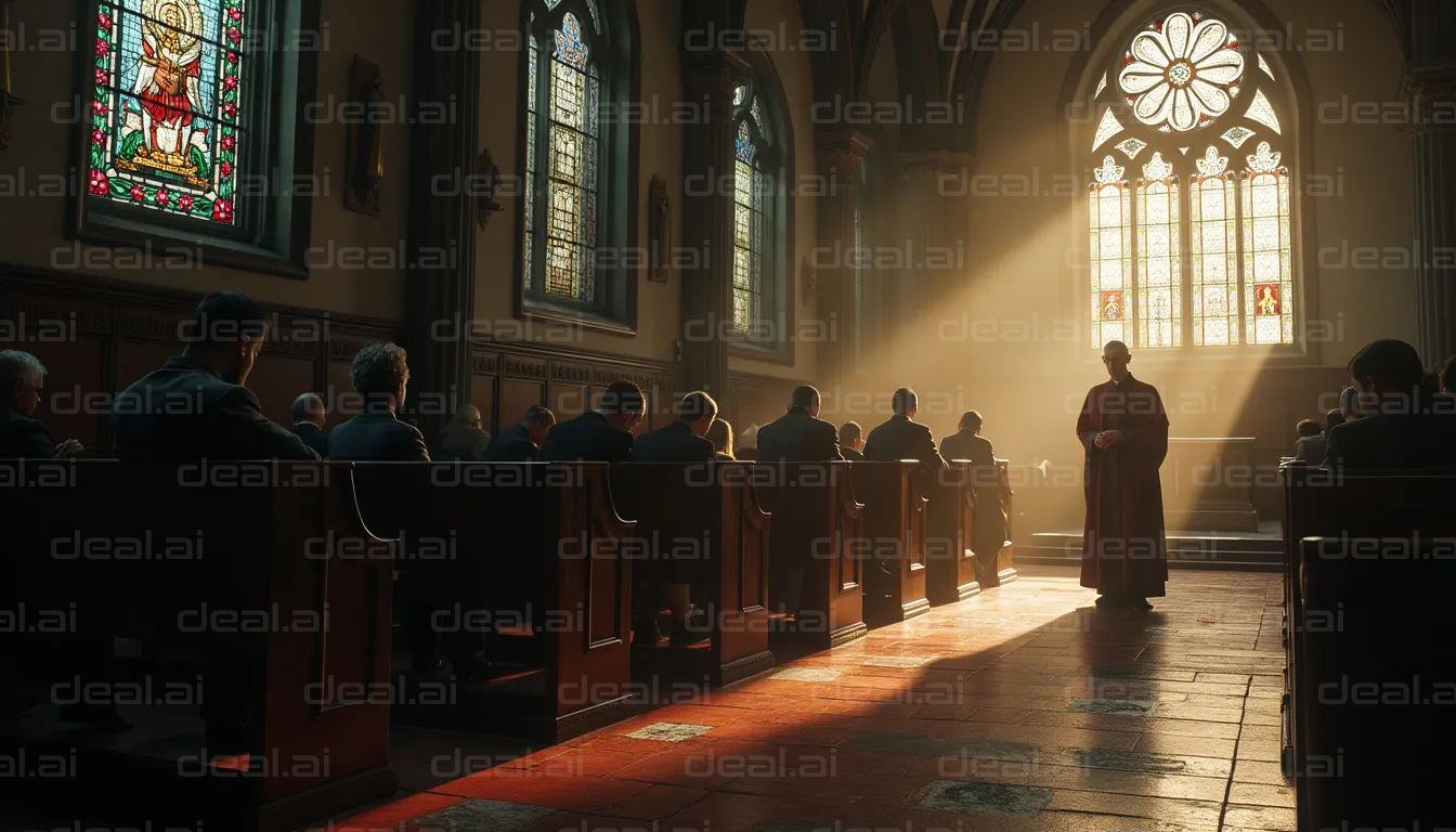 Sunlit Church Gathering