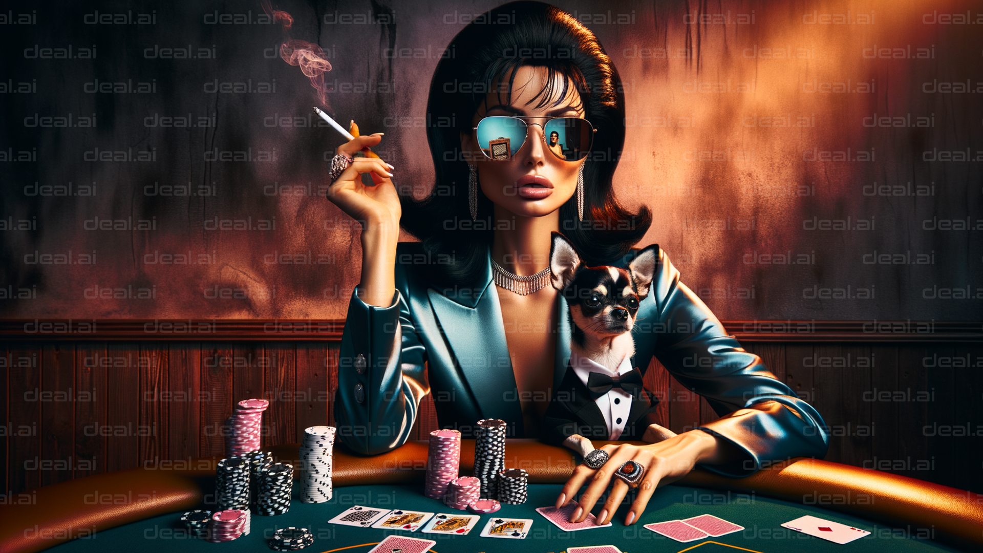 Poker Diva and Her Stylish Pup