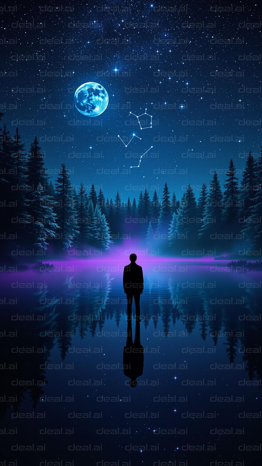 Stargazer by the Mystical Lake