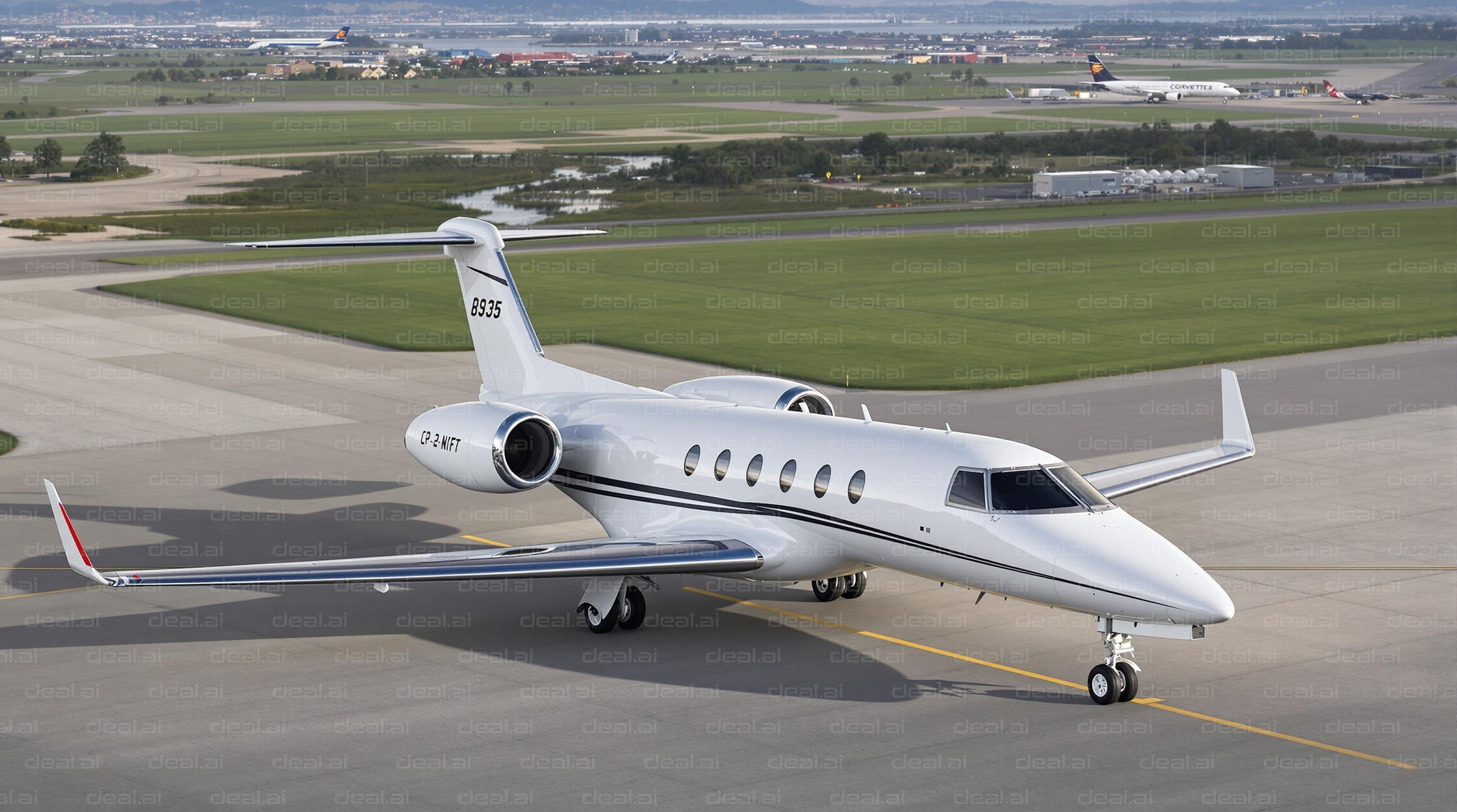 Private Jet on Runway Surface