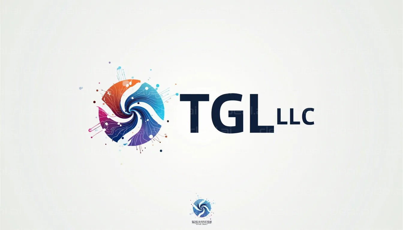 "TGL LLC Colorful Swirl Logo"