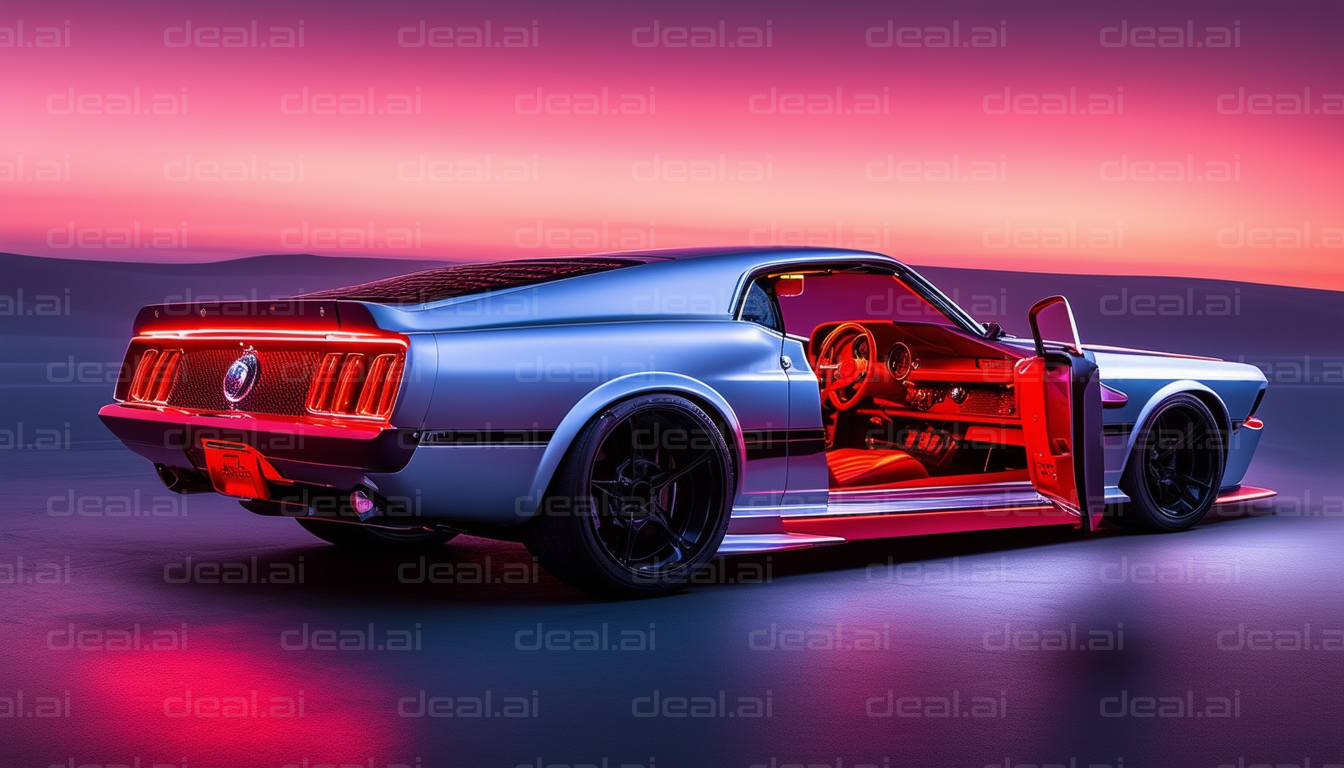 Classic Muscle Car at Sunset