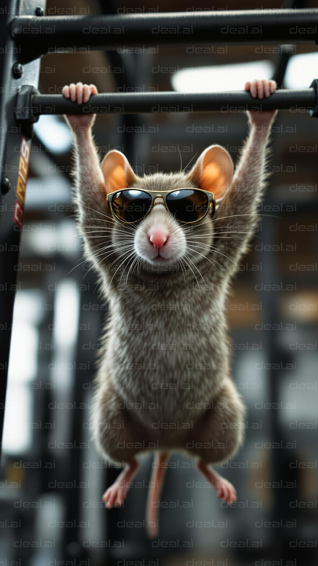 Cool Rat on a Workout Bar