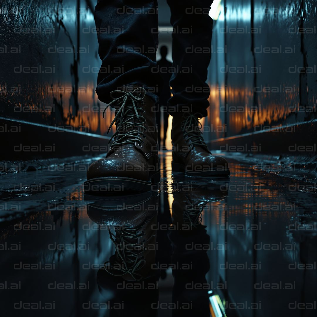 Boots and Reflections in the Hallway
