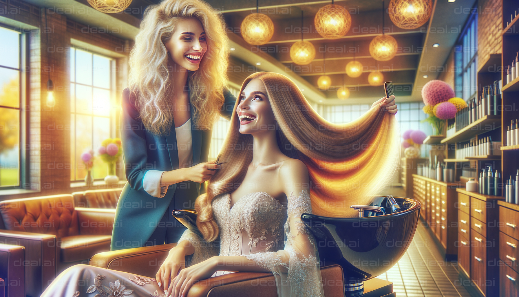 Joyful Moments at the Hair Salon