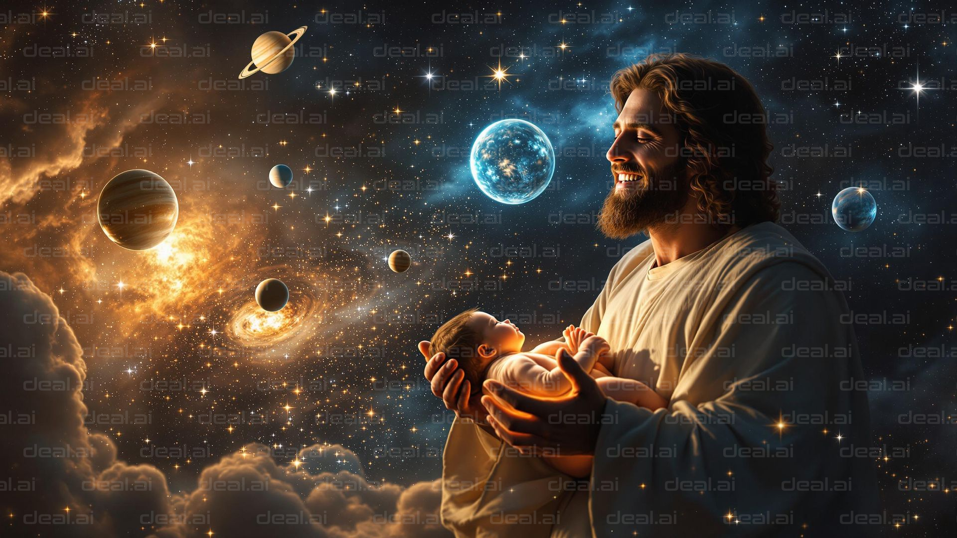 "Cosmic Embrace: Fatherhood in Space"
