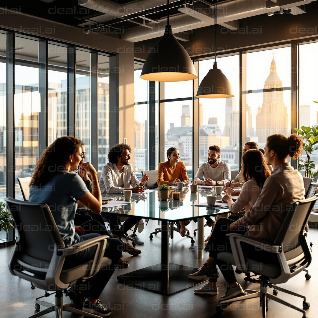 Team Meeting in Modern Office