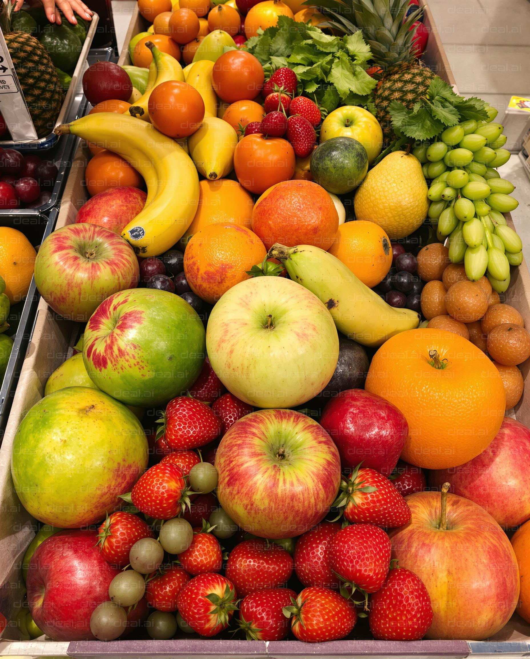 Colorful Fruit Display in Market
