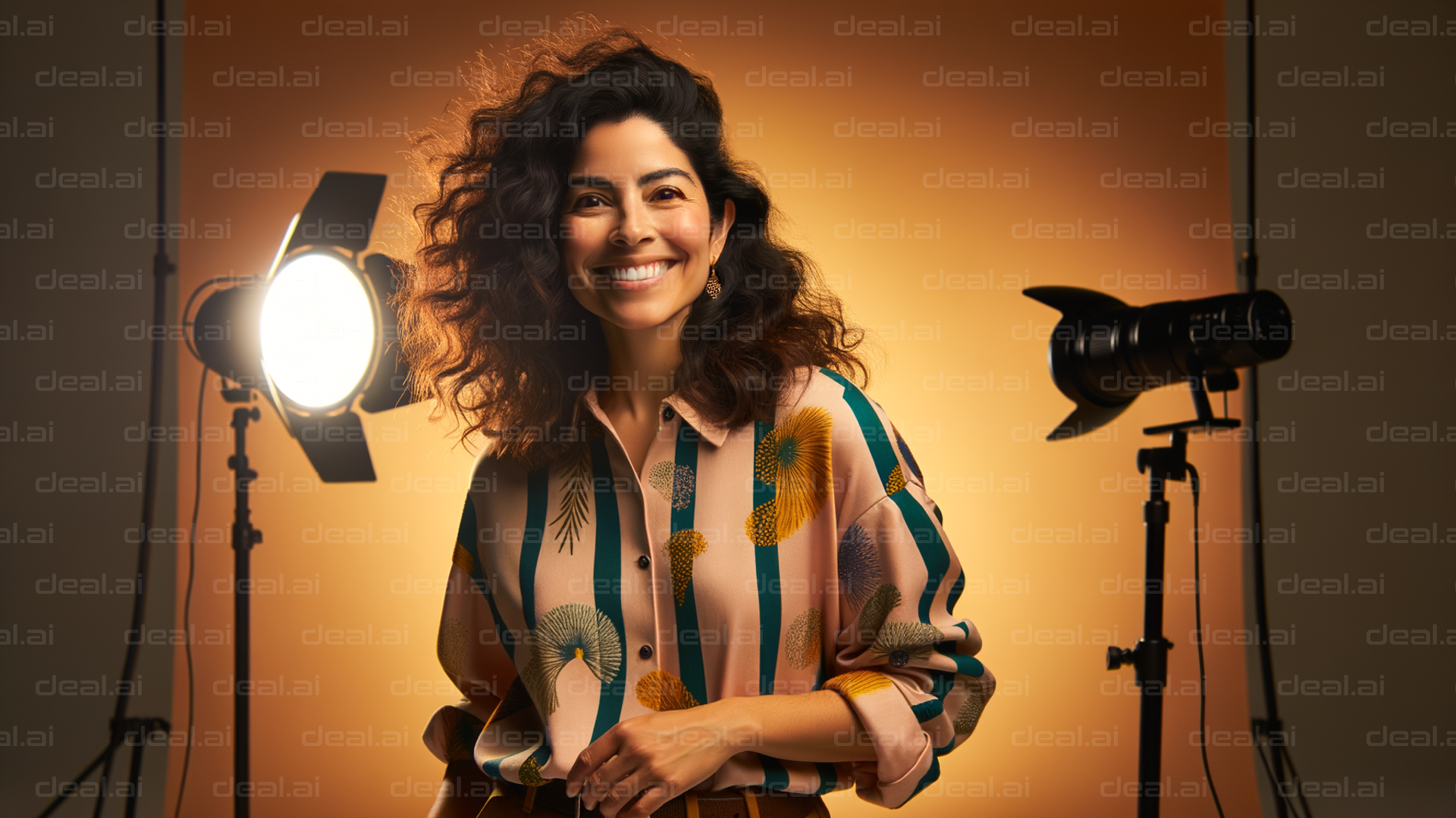 Radiant Smile in Studio Lighting