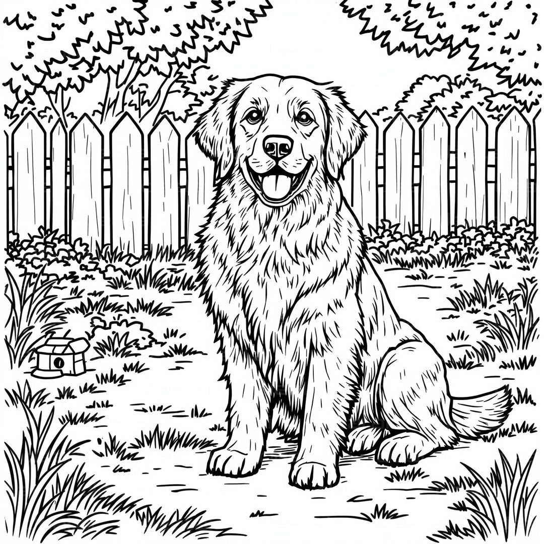 Happy Dog in the Yard
