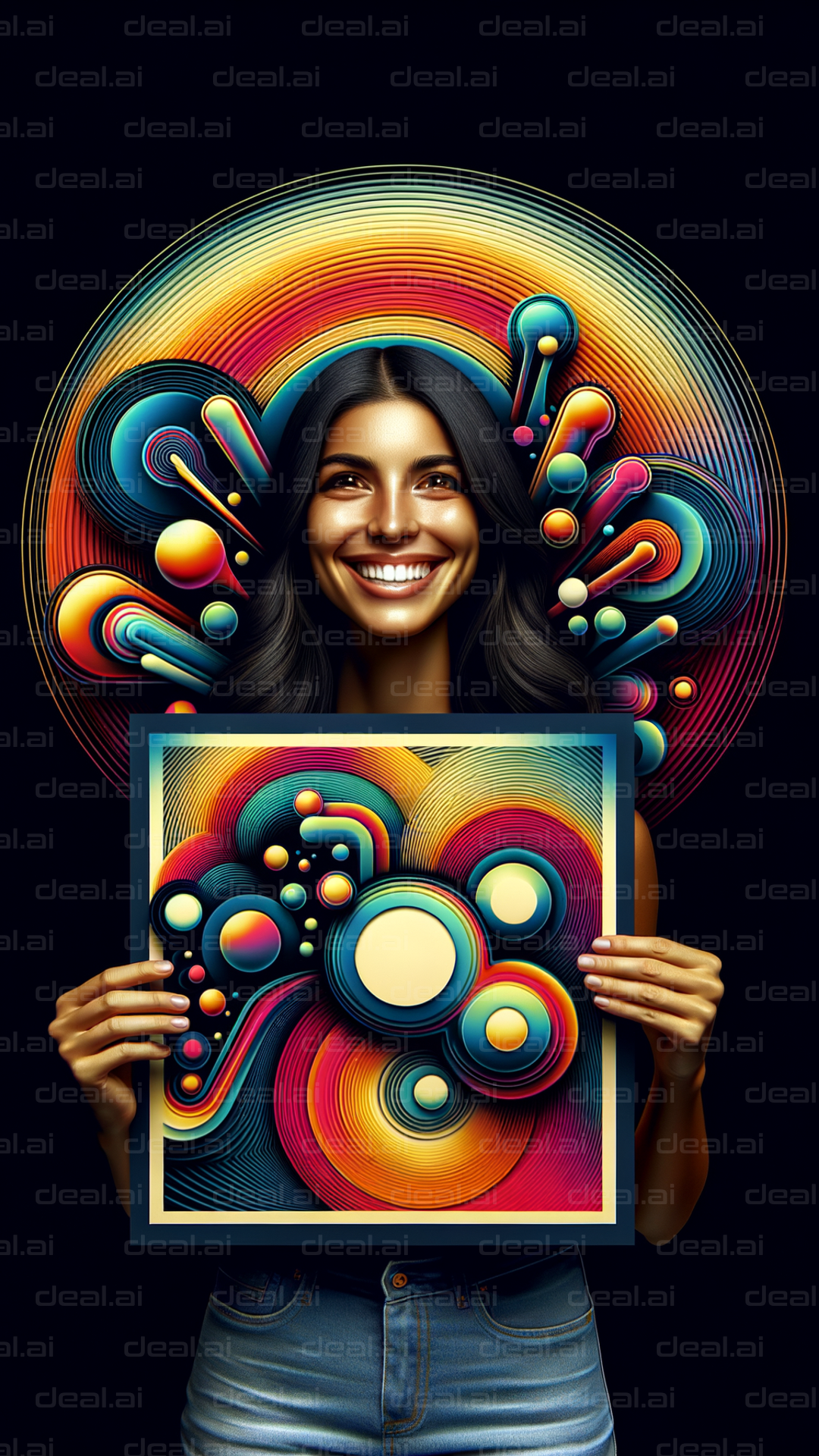 "Vibrant Abstract Art Displayed with Joy"