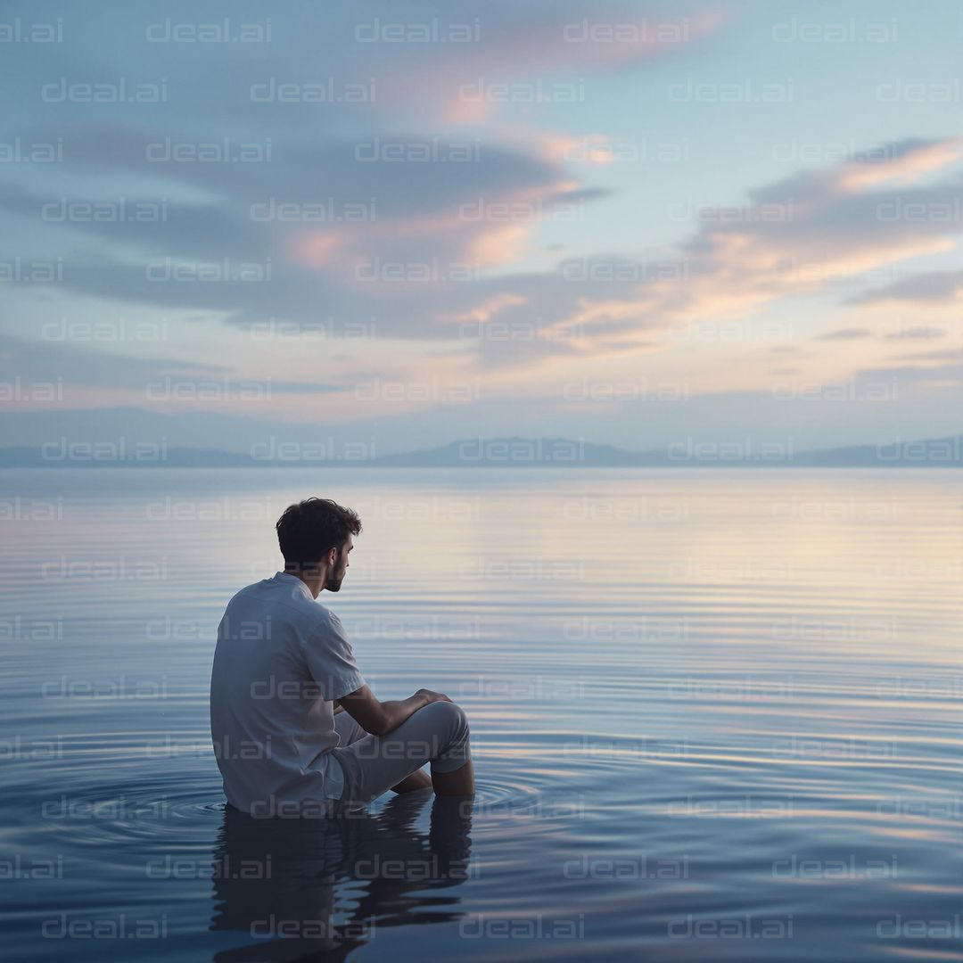 "Serenity at Dusk Reflection"
