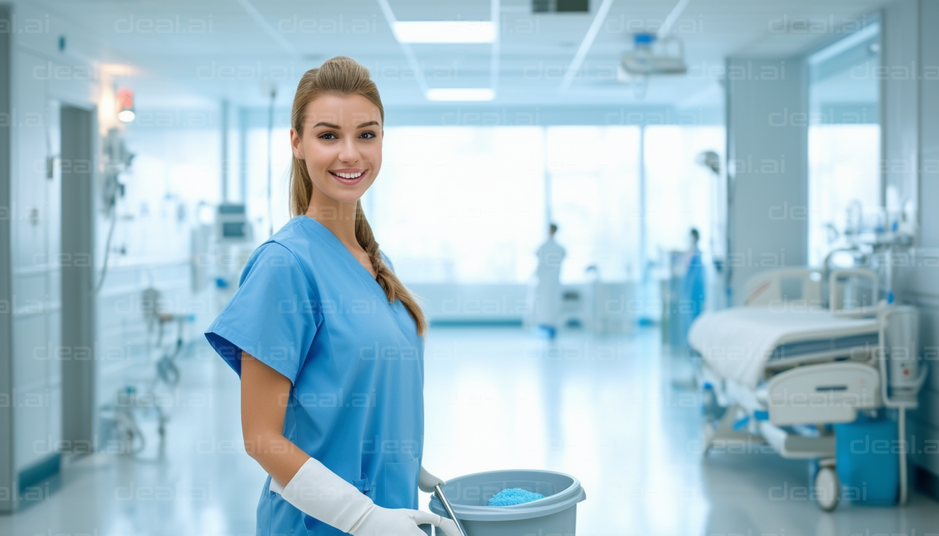 Smiling Nurse in a Hospital Ward