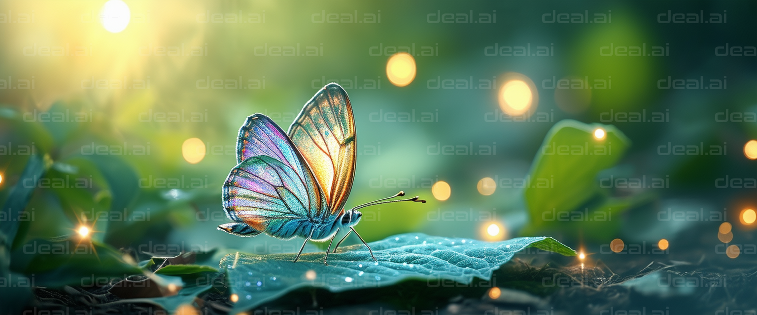 "Magical Butterfly in Misty Forest"