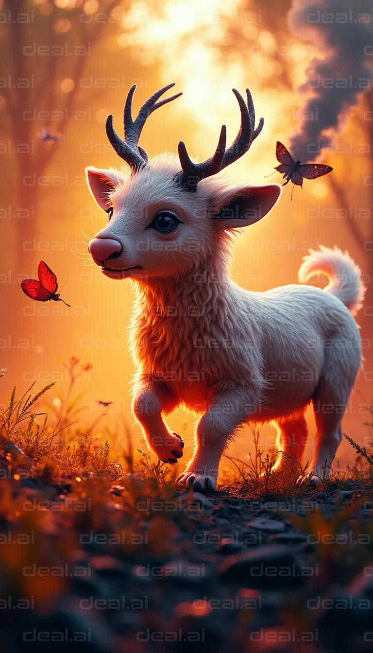 Enchanting Deer in Sunset Glow