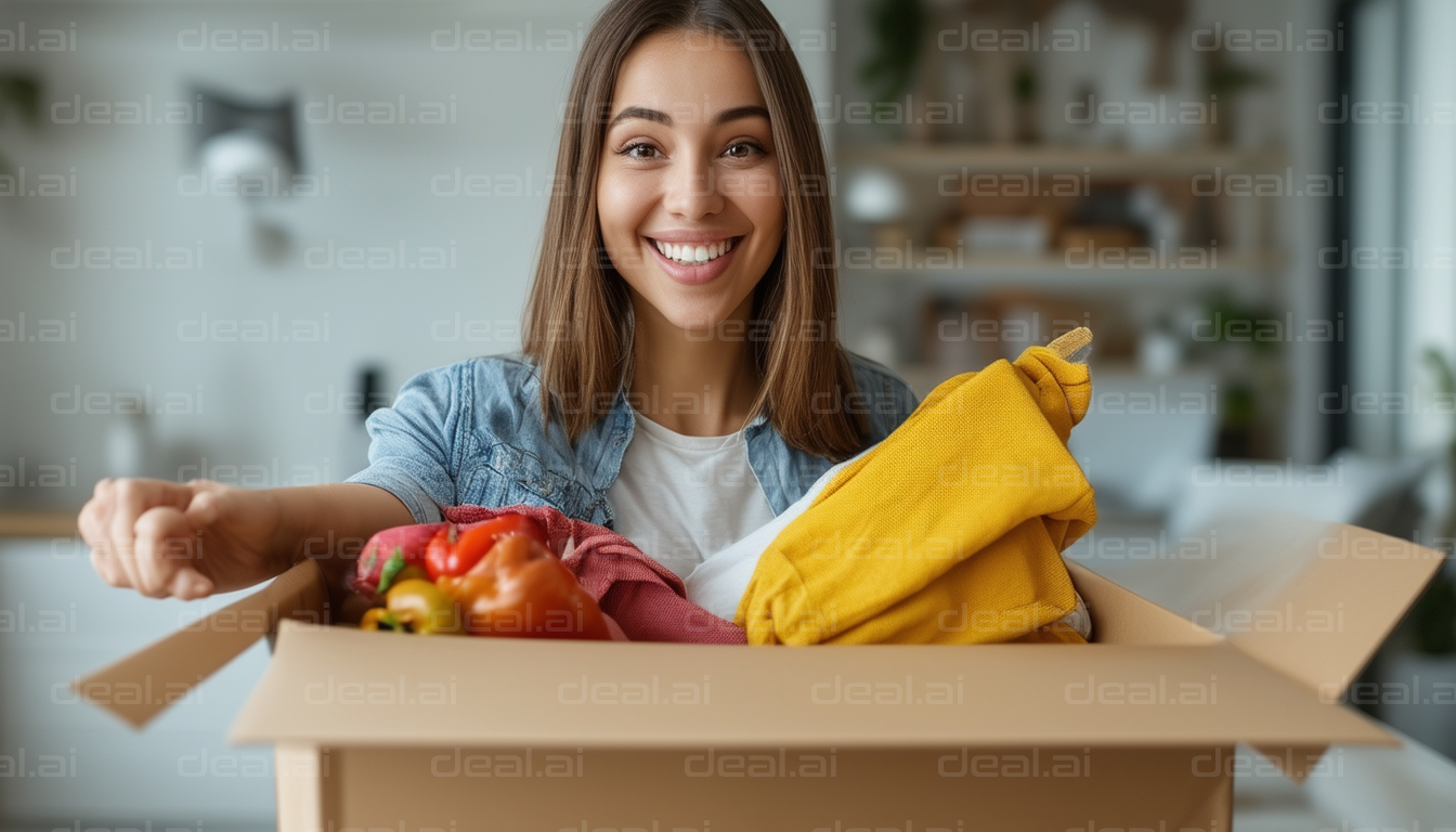 "Unboxing Joy: Groceries and Clothes"