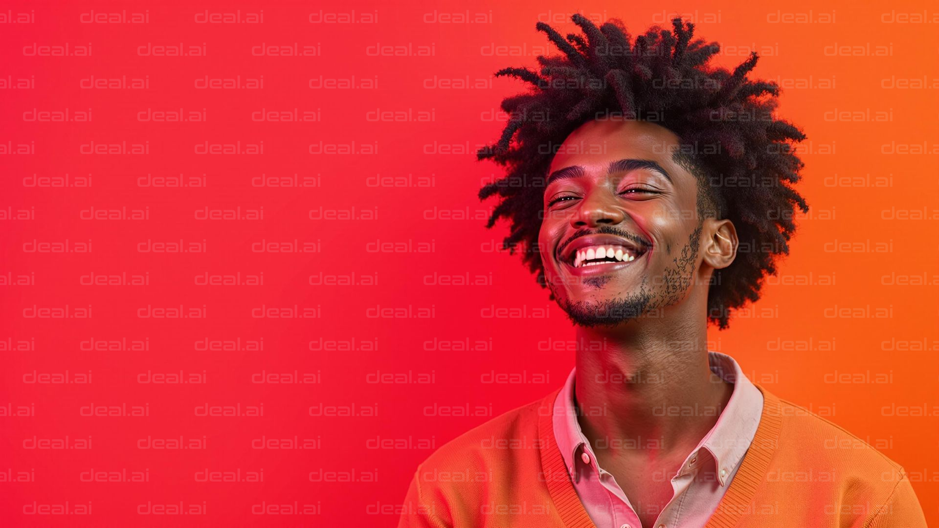 Joyful Smile Against Colorful Backdrop