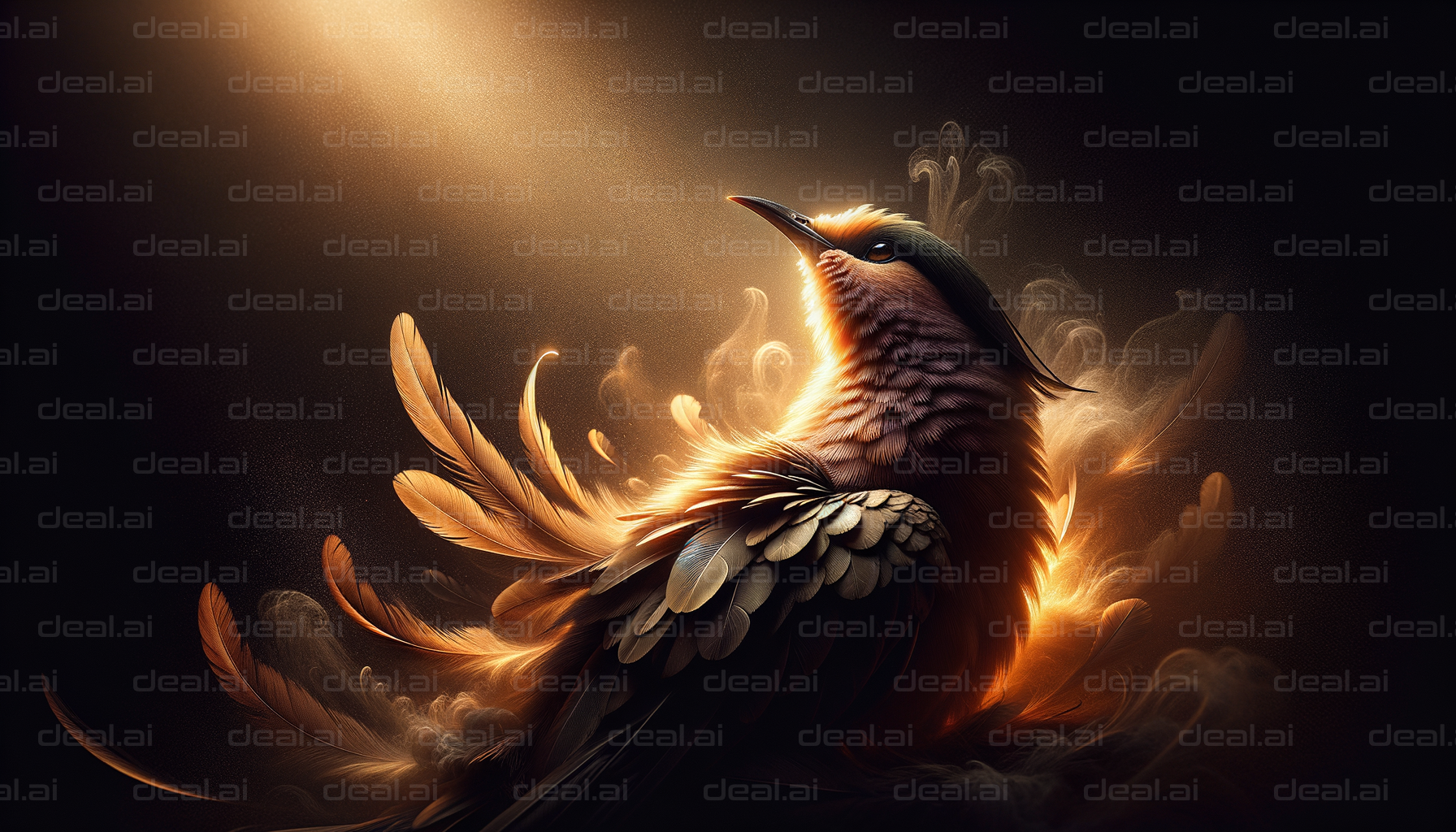 "Fiery Bird in Radiant Light"