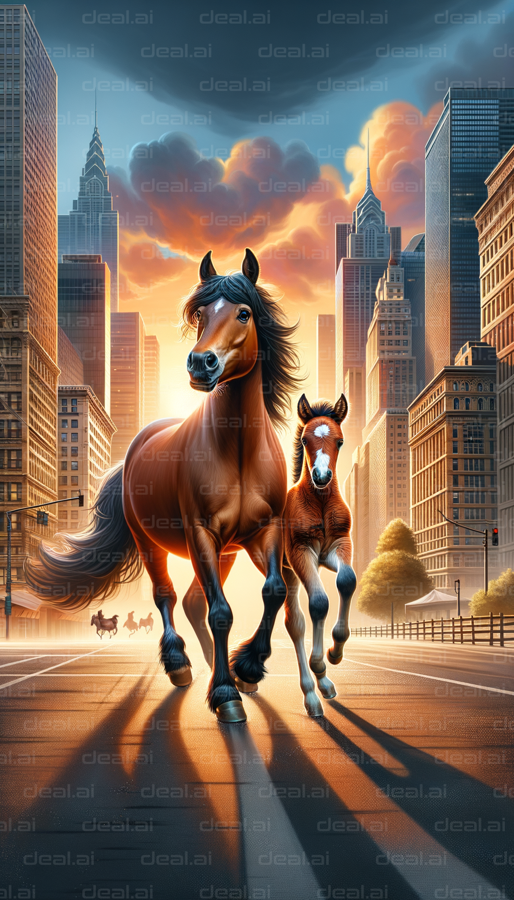 "Horses Galloping Through the City"