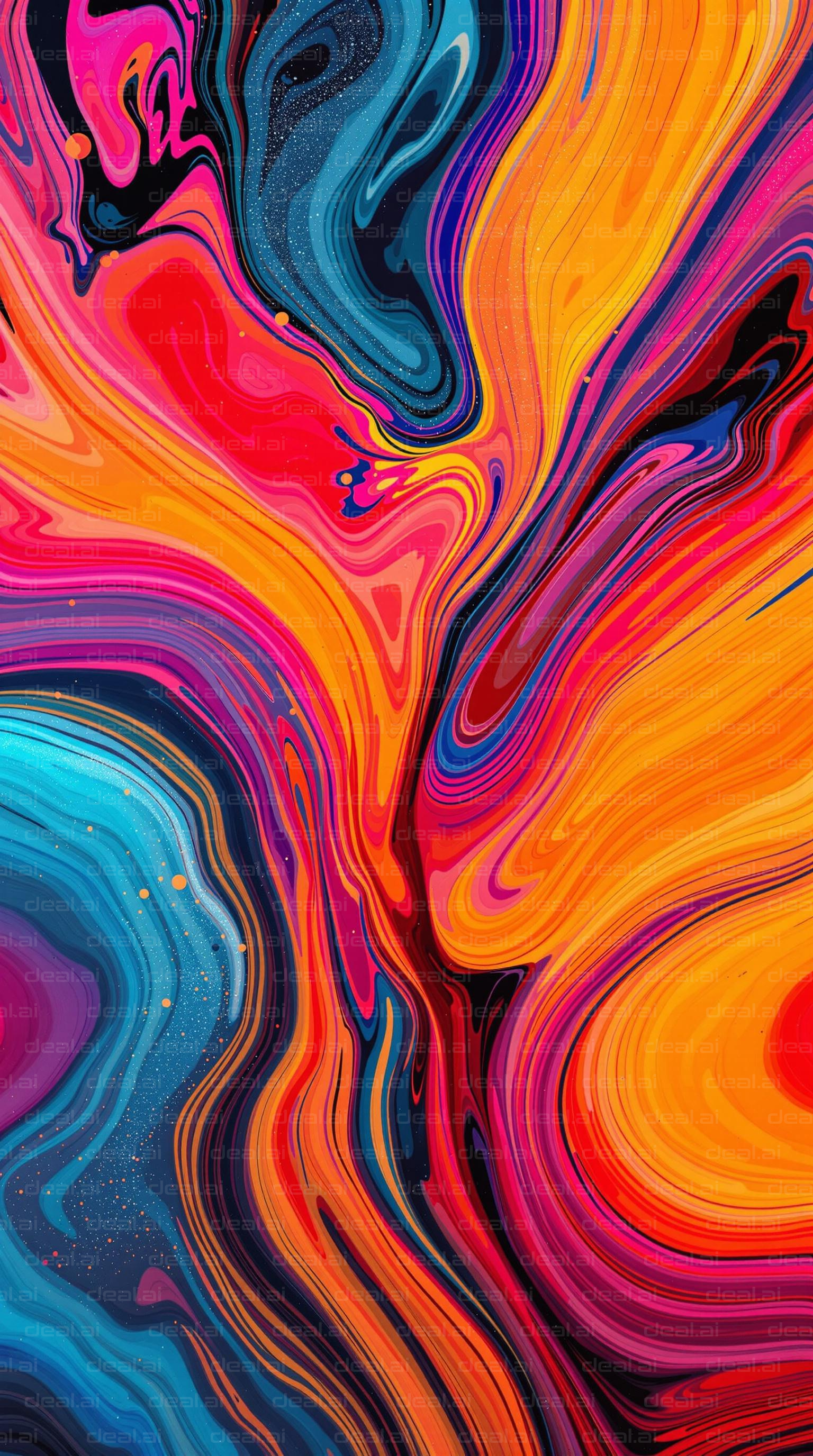 Vibrant Color Swirl Canvas