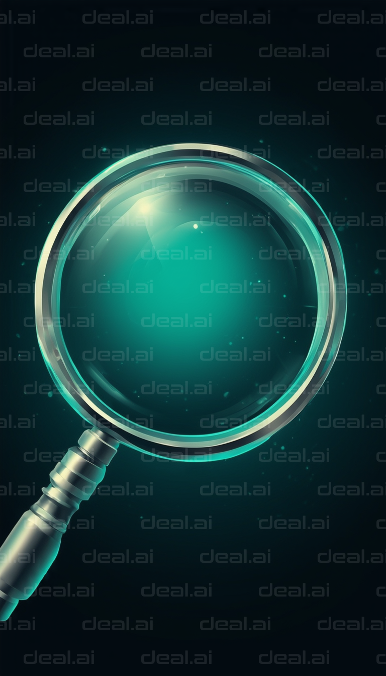"Glowing Magnifying Glass Icon"