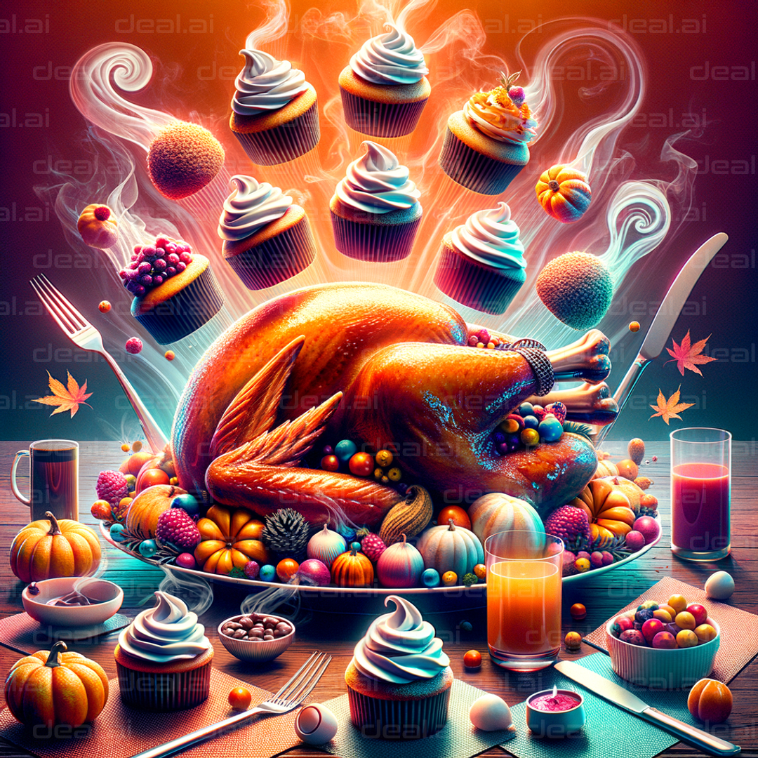 Gourmet Feast and Desserts Galore