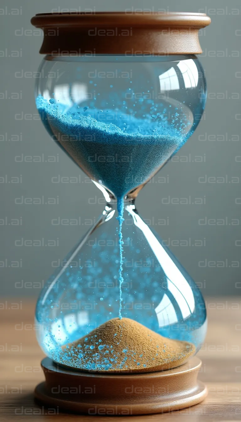 Blue Sand Hourglass in Motion