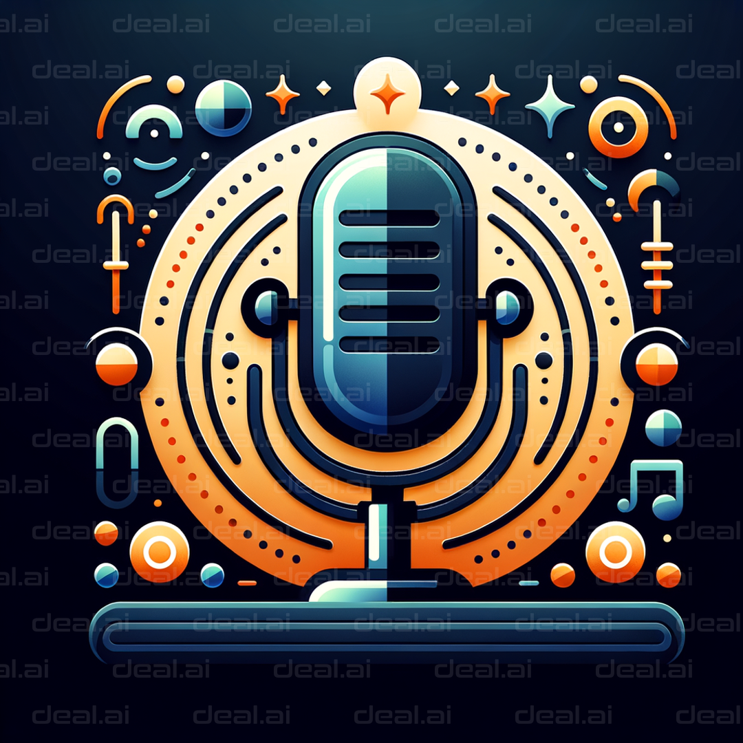 "Vibrant Podcast Icon Art"