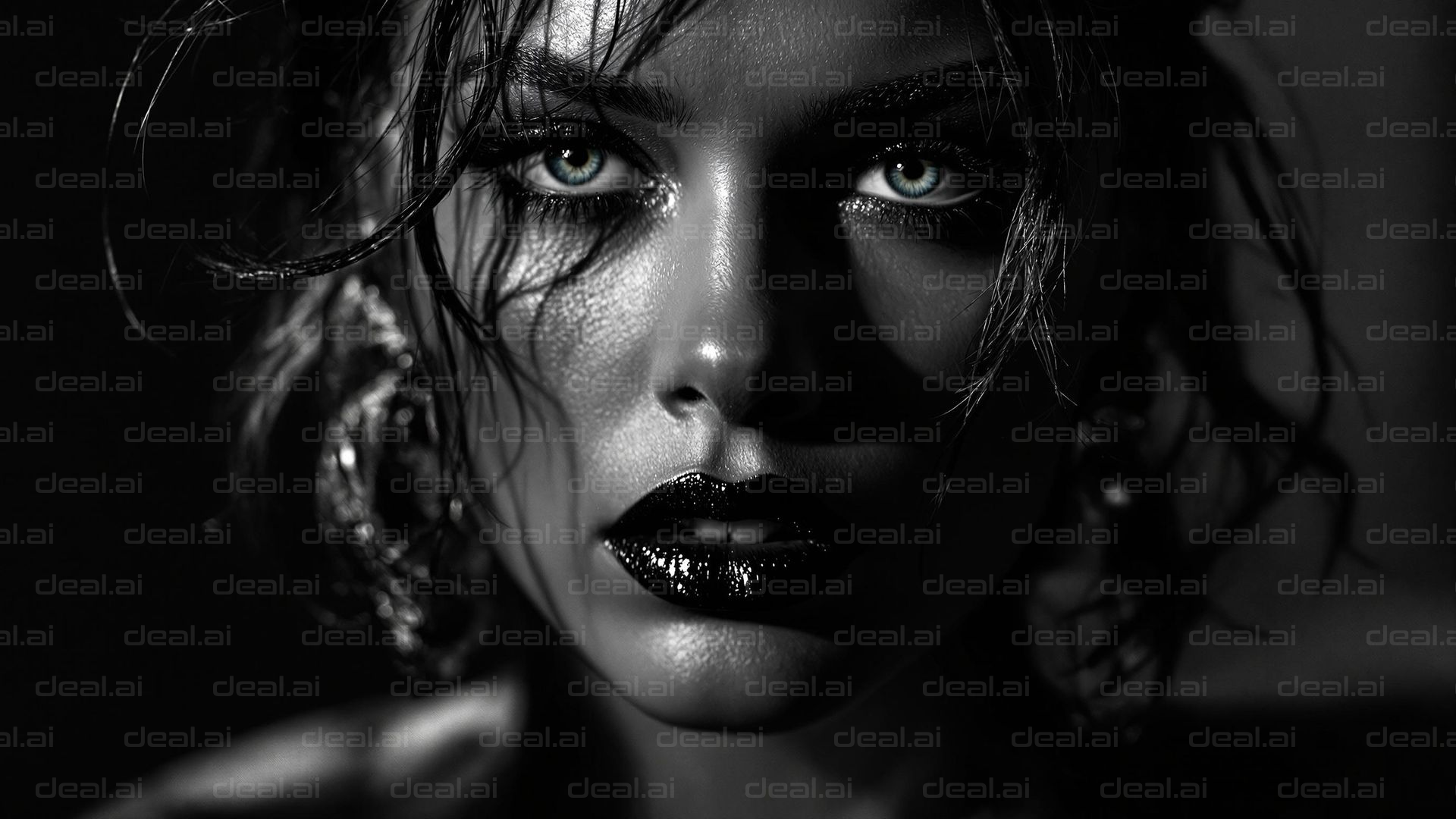 Intense Stare in Black and White