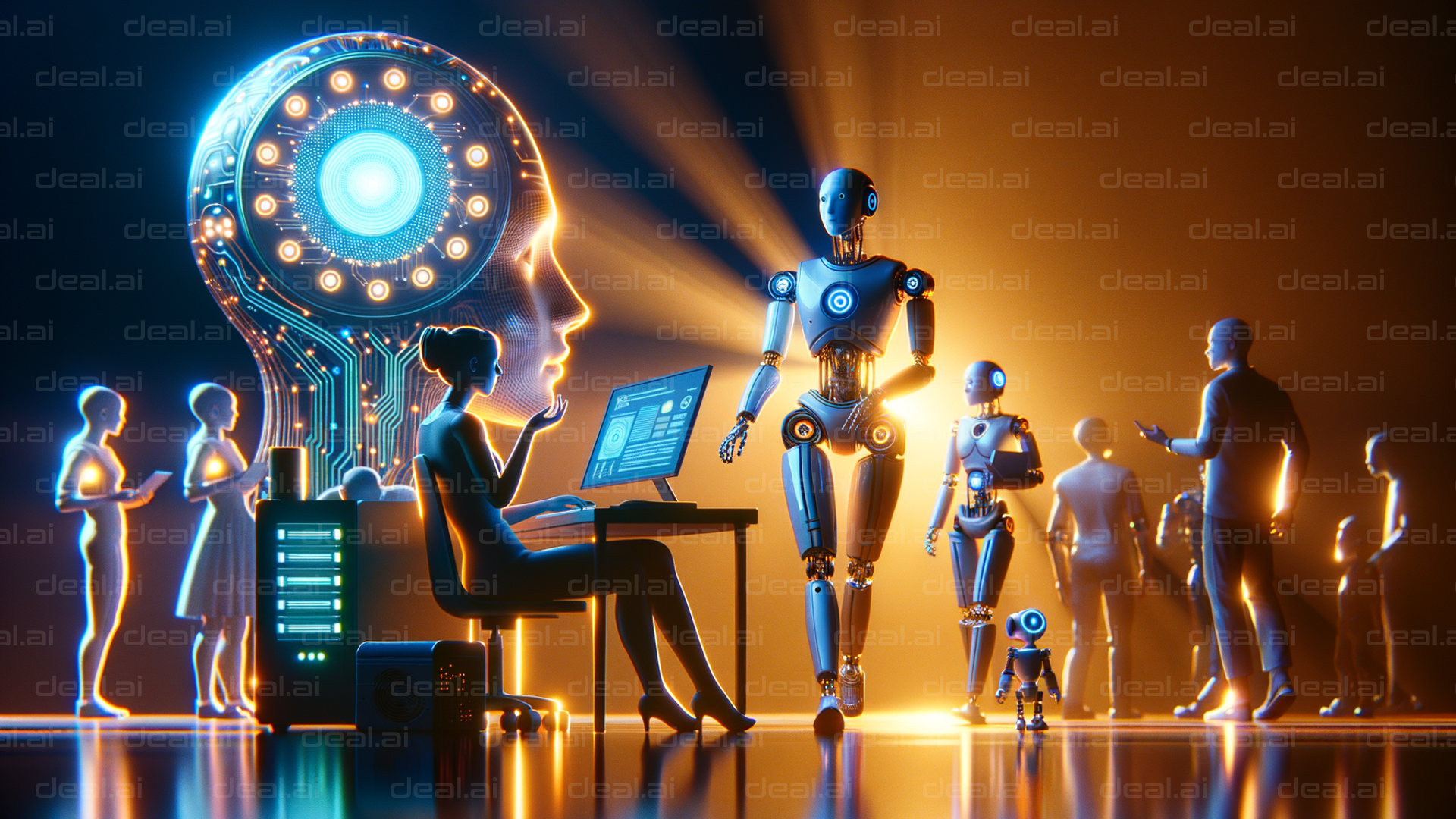 AI and Human Collaboration Scene