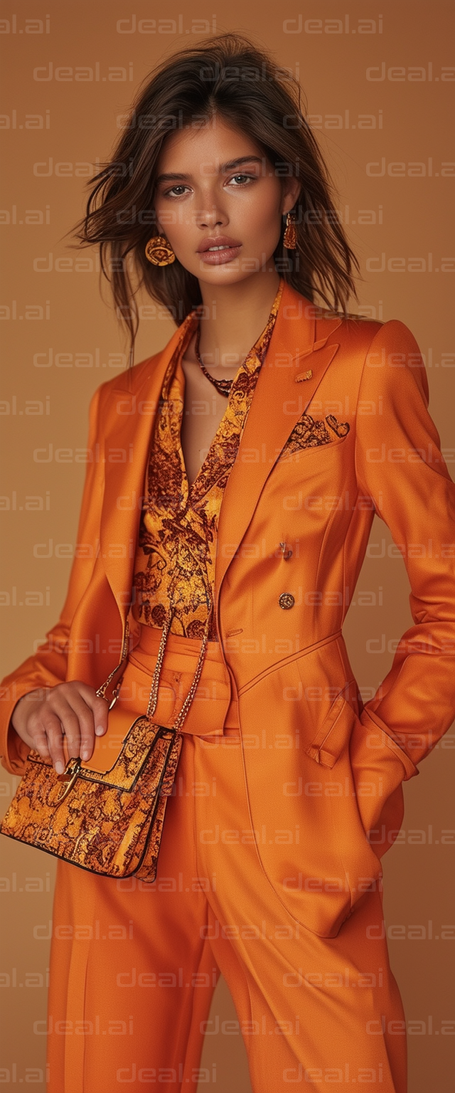 Fashion Forward in Vibrant Orange Suit