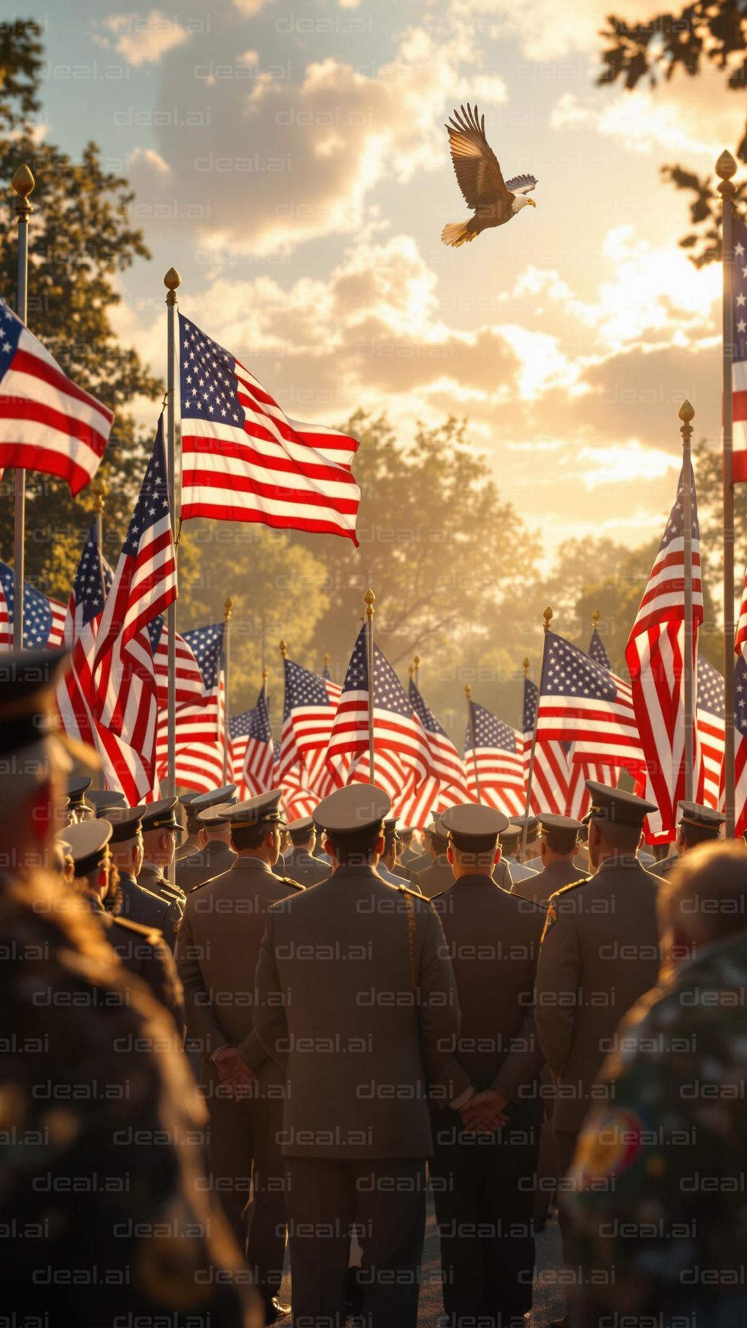 Eagle Soars Over Patriotic Ceremony