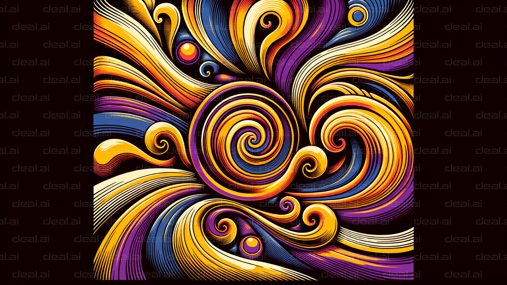 Vibrant Swirls and Waves Artwork