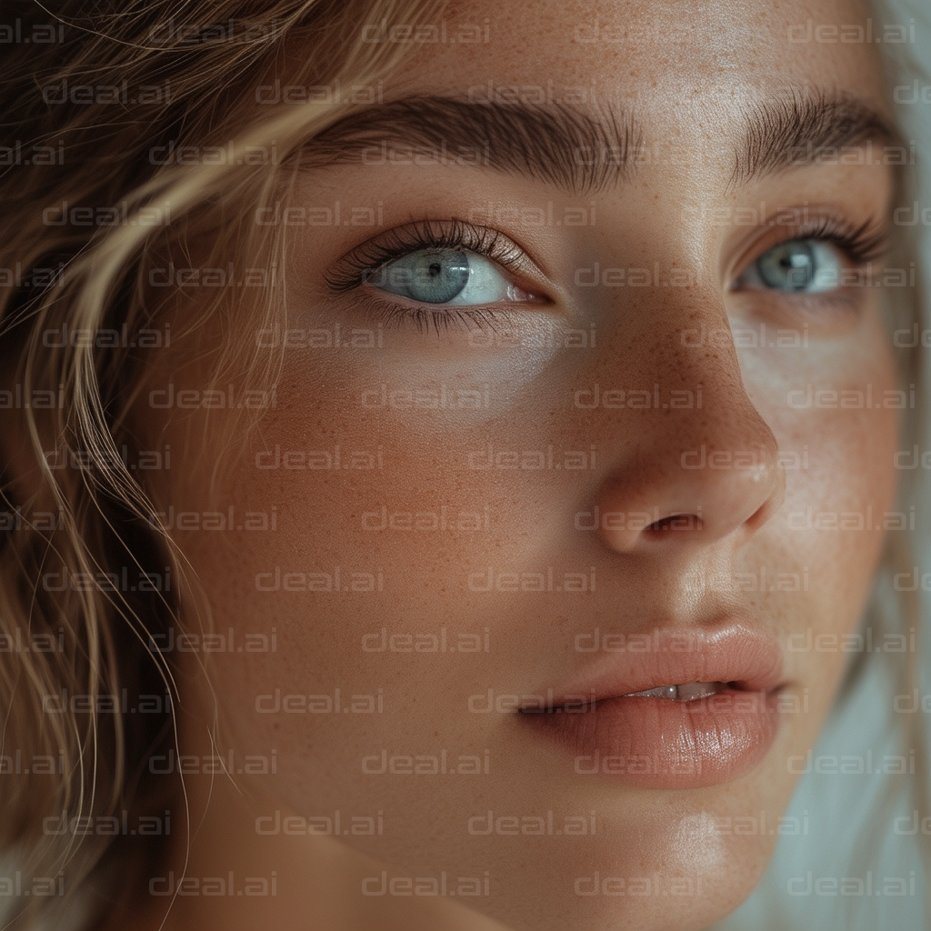 "Freckled Beauty with Blue Eyes"