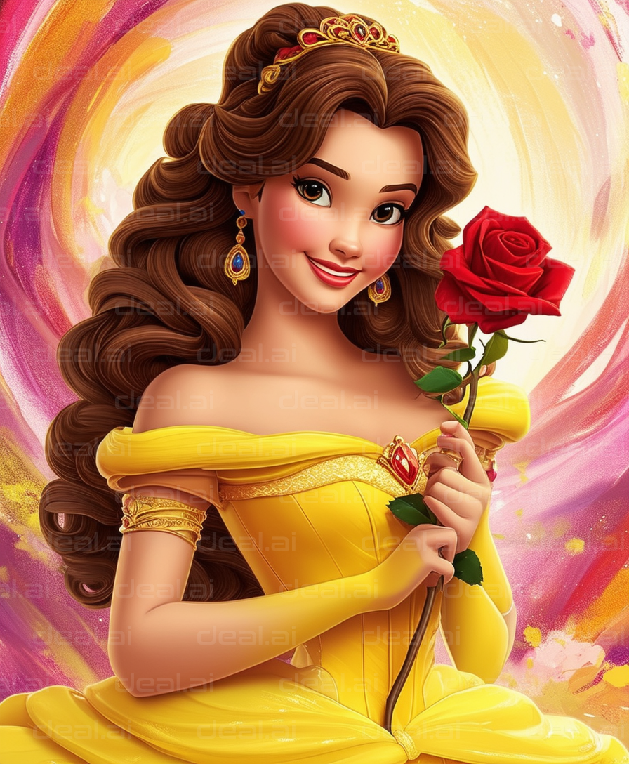 "Princess Holding a Rose"