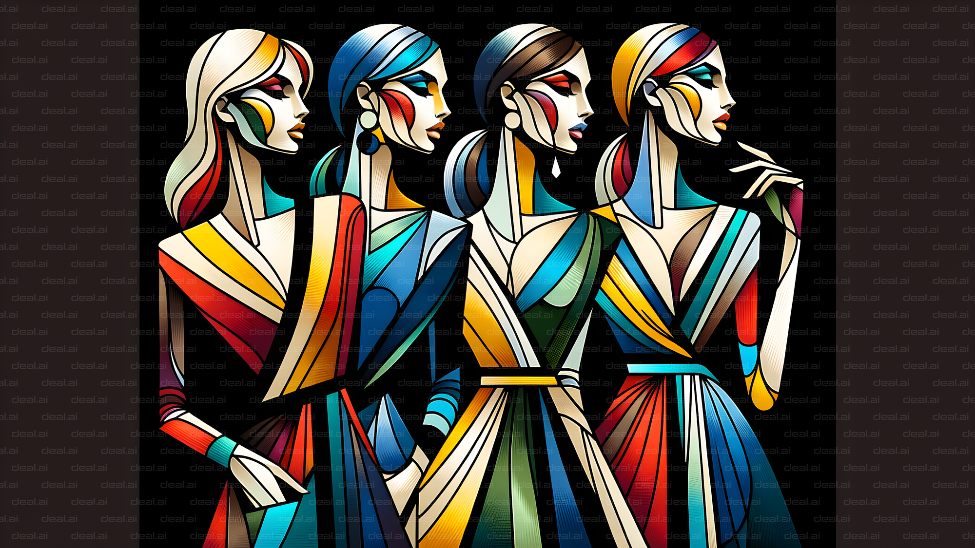 Colorful Stained Glass Portraits