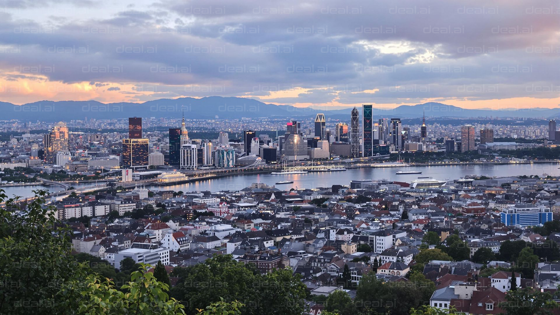 Modern Cityscape at Dusk