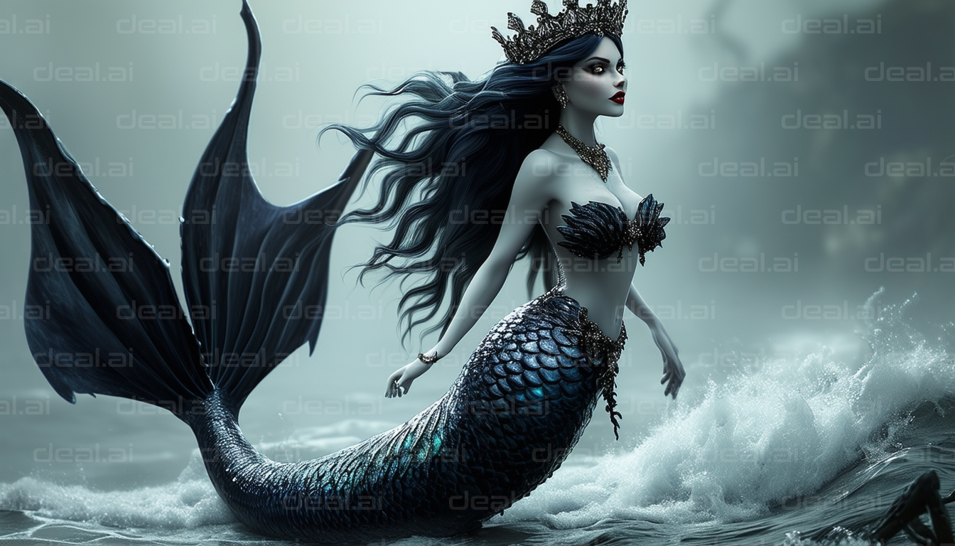 "Majestic Mermaid Queen in the Ocean"