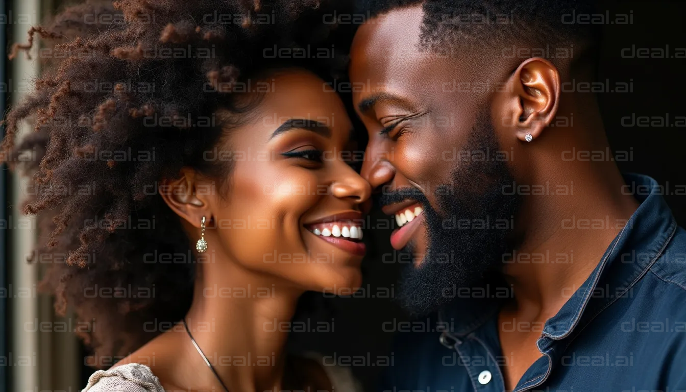 Smiling Couple Sharing a Tender Moment