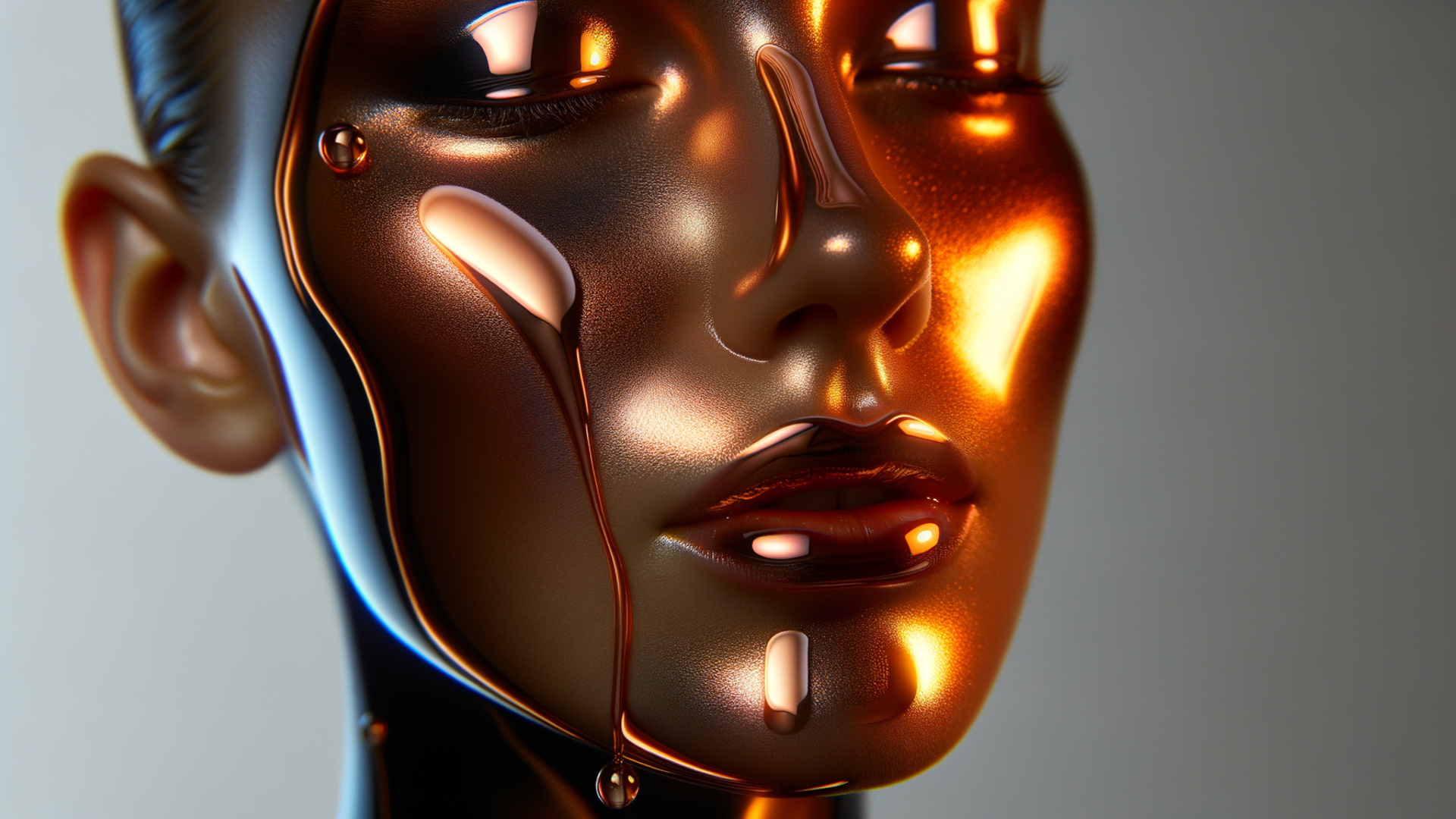 Golden Metallic Face Art