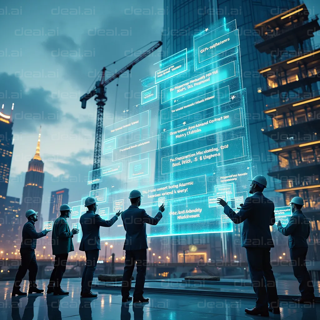 Futuristic Construction Planning Meeting