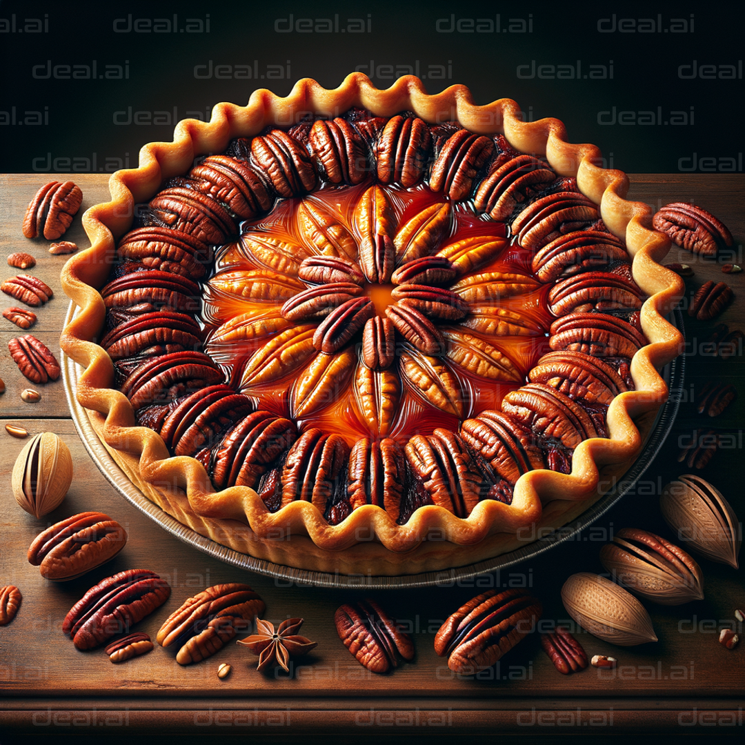 Delicious Pecan Pie Close-Up